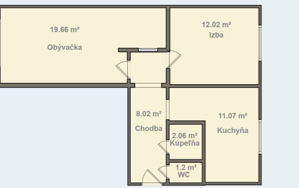 FINREA│Na predaj 2-izbový byt (54 m²)  – Martin, lokalita Sever