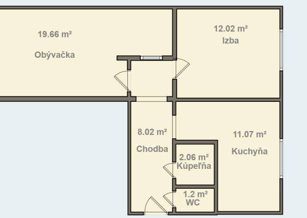 FINREA│Na predaj 2-izbový byt (54 m²)  – Martin, lokalita Sever